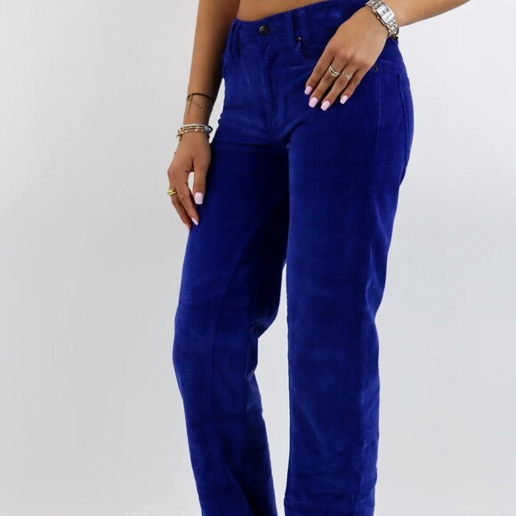 NEW FREE PEOPLE RiskTaker Corduroy Straight Leg Pants in Blue for women 1125 5m - Picture 6 of 7